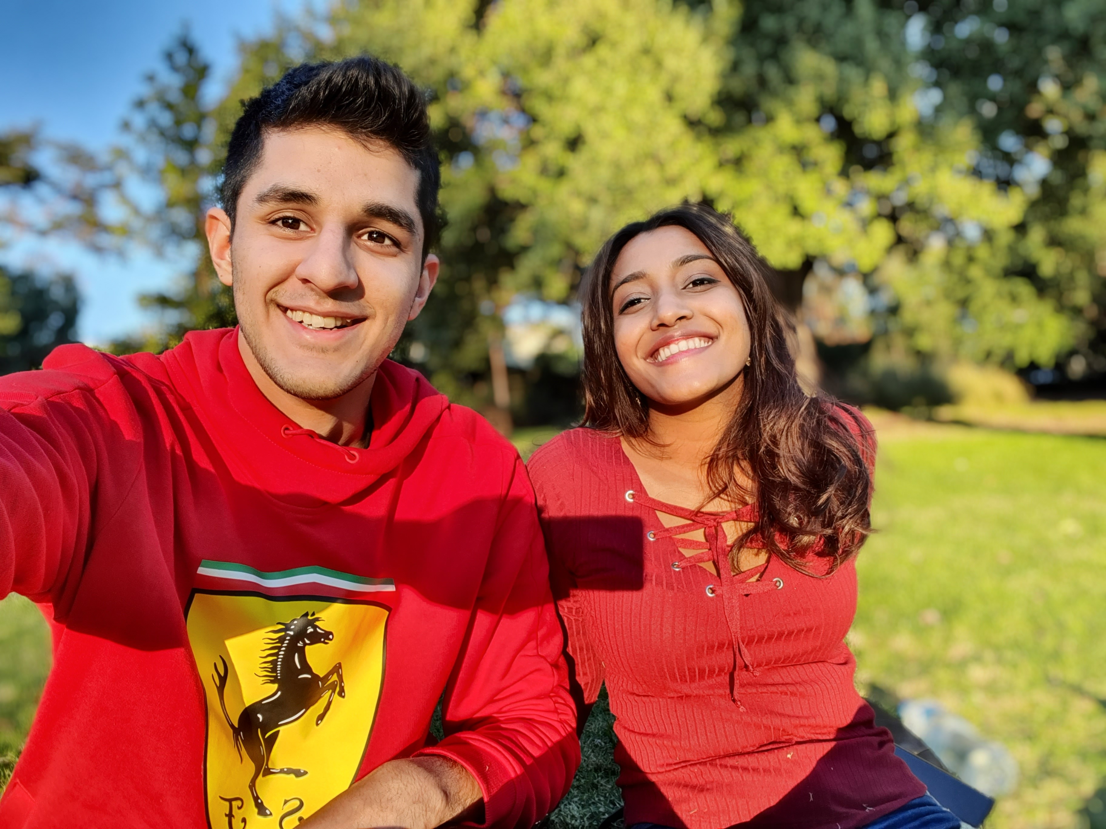 Rohan and Akanksha in the park